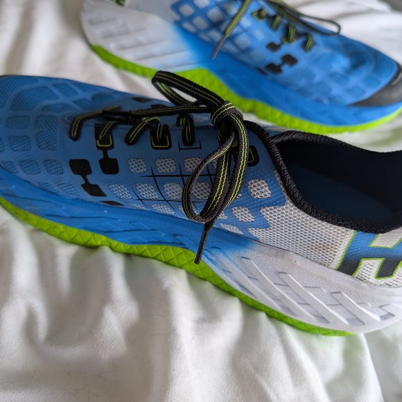 Hoka One One Blue and Green Athletic Shoes - Picture 3 of 6
